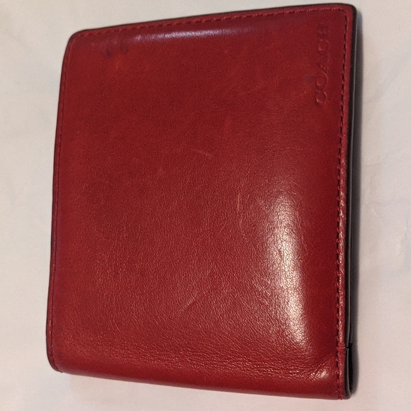 Coach Other - Handsome Red Coach Bifold Wallet w/Black Trim